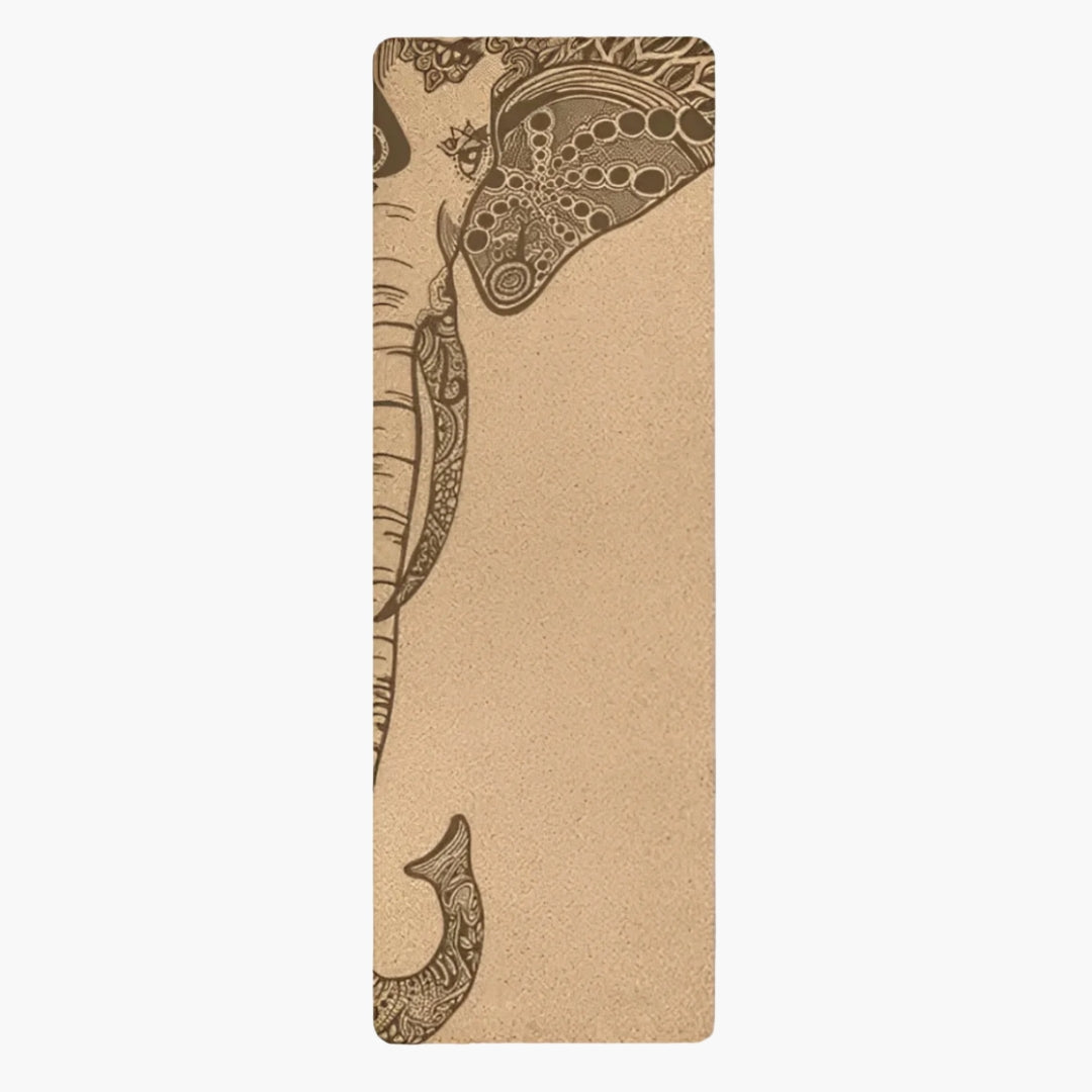 The Eco Mat is a premium cork yoga mat featuring a beautifully detailed elephant design on one side. Made from natural, eco-friendly cork and TPE, this mat provides excellent grip, cushioning, and durability for all types of yoga practices. The non-slip surface becomes even grippier with sweat, making it perfect for hot yoga, vinyasa, and meditation. Lightweight, biodegradable, and sustainably sourced, this mat supports both your practice and the environment.