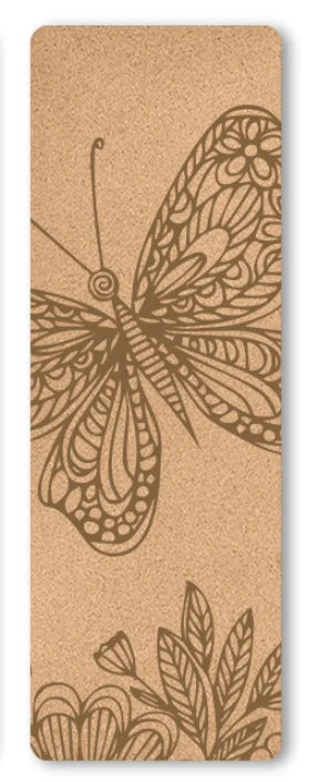 Image of the Eco Mat, a sustainable yoga mat featuring a natural cork surface with a detailed elephant-inspired design. The mat combines thickened cork and TPE for a durable, non-slip, and eco-friendly foundation. Its earthy tones and intricate patterns make it a stylish and functional choice for yoga practitioners.