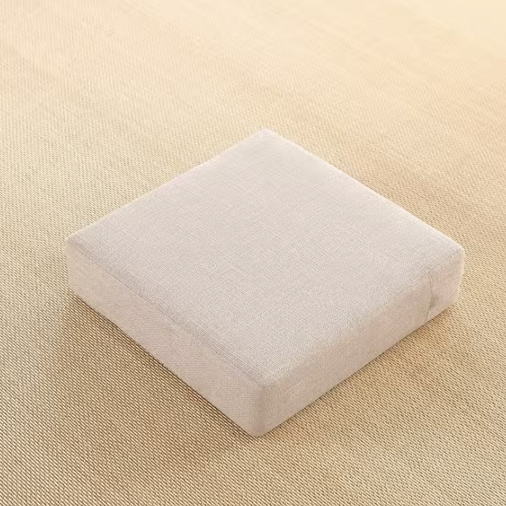 calmcore white meditation cushion from plentyoga for meditating calmcore
