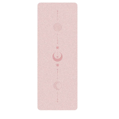 Image of the EcoFlow Yoga Mat in a calming green hue, featuring celestial designs with a moon and stars alignment line. Made from eco-friendly natural rubber, the mat offers a non-slip surface and optimal cushioning for stability and comfort. The minimalistic and spiritual design makes it a stylish and functional companion for yoga or Pilates practice.