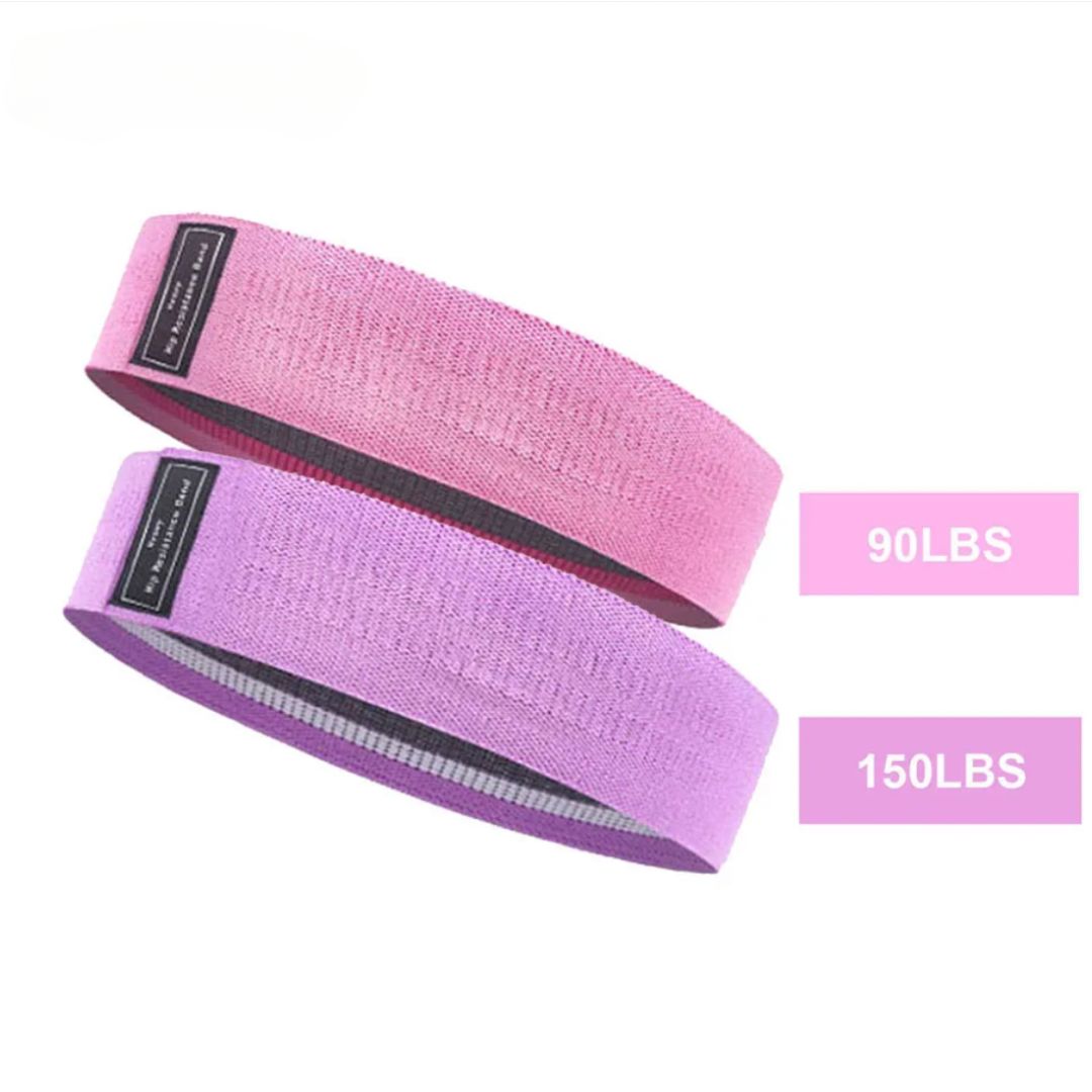 Image of the OmBand, a durable and elastic resistance band made from high-quality polyester and latex silk. Shown in light gray, this versatile band is designed for lower body exercises, providing resistance to enhance strength, flexibility, and muscle tone. Perfect for all fitness levels, it is an essential accessory for home or gym workouts.