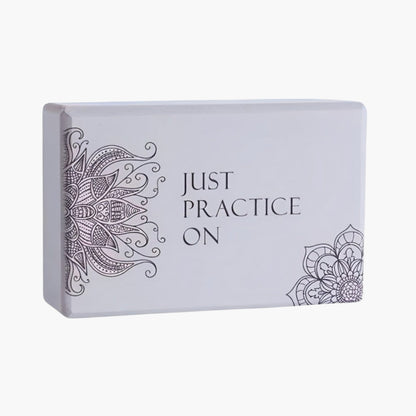 The Plentyoga ZenBlock Soul Support is a high-quality yoga block designed to provide balance, stability, and deeper flexibility in your practice. Made from eco-friendly, high-density EVA foam, it is lightweight yet sturdy enough for all levels of yoga and fitness training. Featuring a beautiful mandala-inspired design and the motivational phrase "Just Practice On," this Plentyoga block serves as both a functional and inspiring tool.