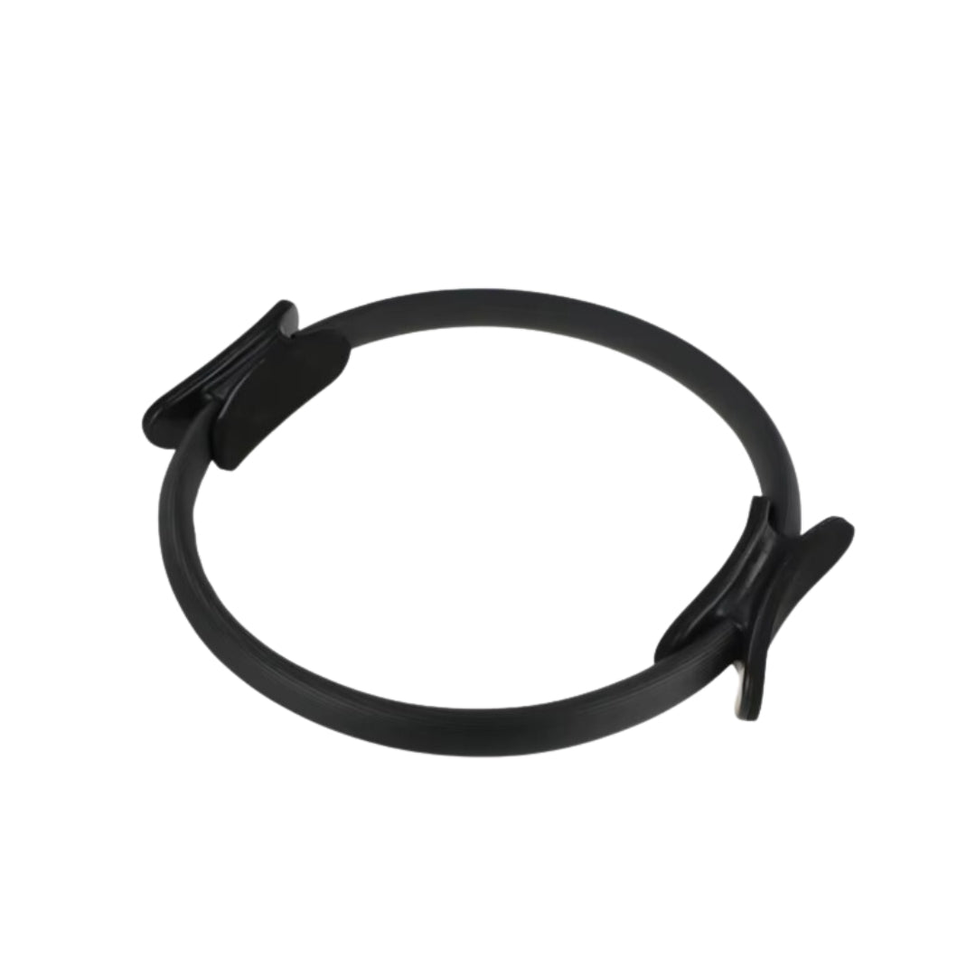 Image of the FlexCircle, a multifunctional yoga and Pilates ring with a 38 cm diameter. Made from eco-friendly PP and EVA foam, it features ergonomic, non-slip padded handles for a firm grip. Ideal for toning thighs, strengthening the core, improving posture, and enhancing flexibility, this lightweight and durable ring is suitable for beginners and advanced practitioners alike.